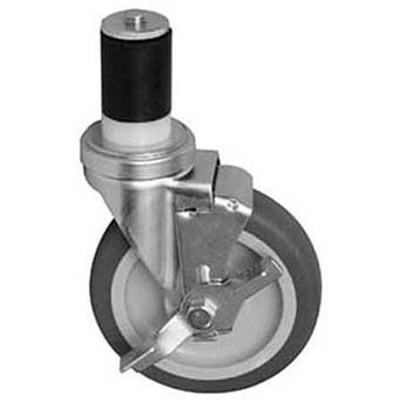 Component Hardware Caster, Stem , 5", W/Brk, Gry C23-2451